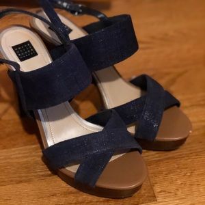 Denim platform sandals